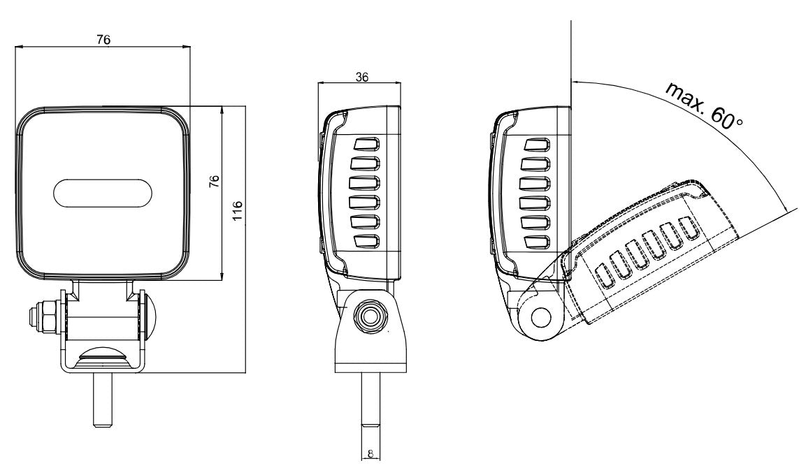 WAS EC2172 LED Reversing Lamp – 805 Lumens, 12V–70V, IP6K9K - Euromotive Lighting & Signal