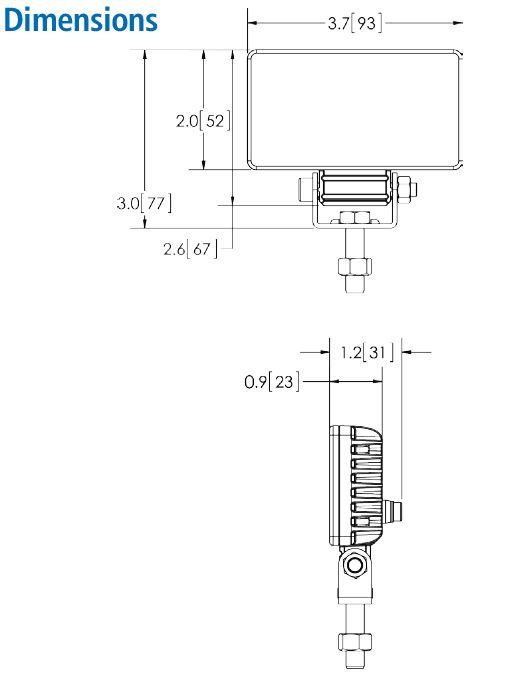 EW2019 33xLED Worklamp, Flood Beam, Rectangle, 12-24Vdc - Euromotive Lighting & Signal