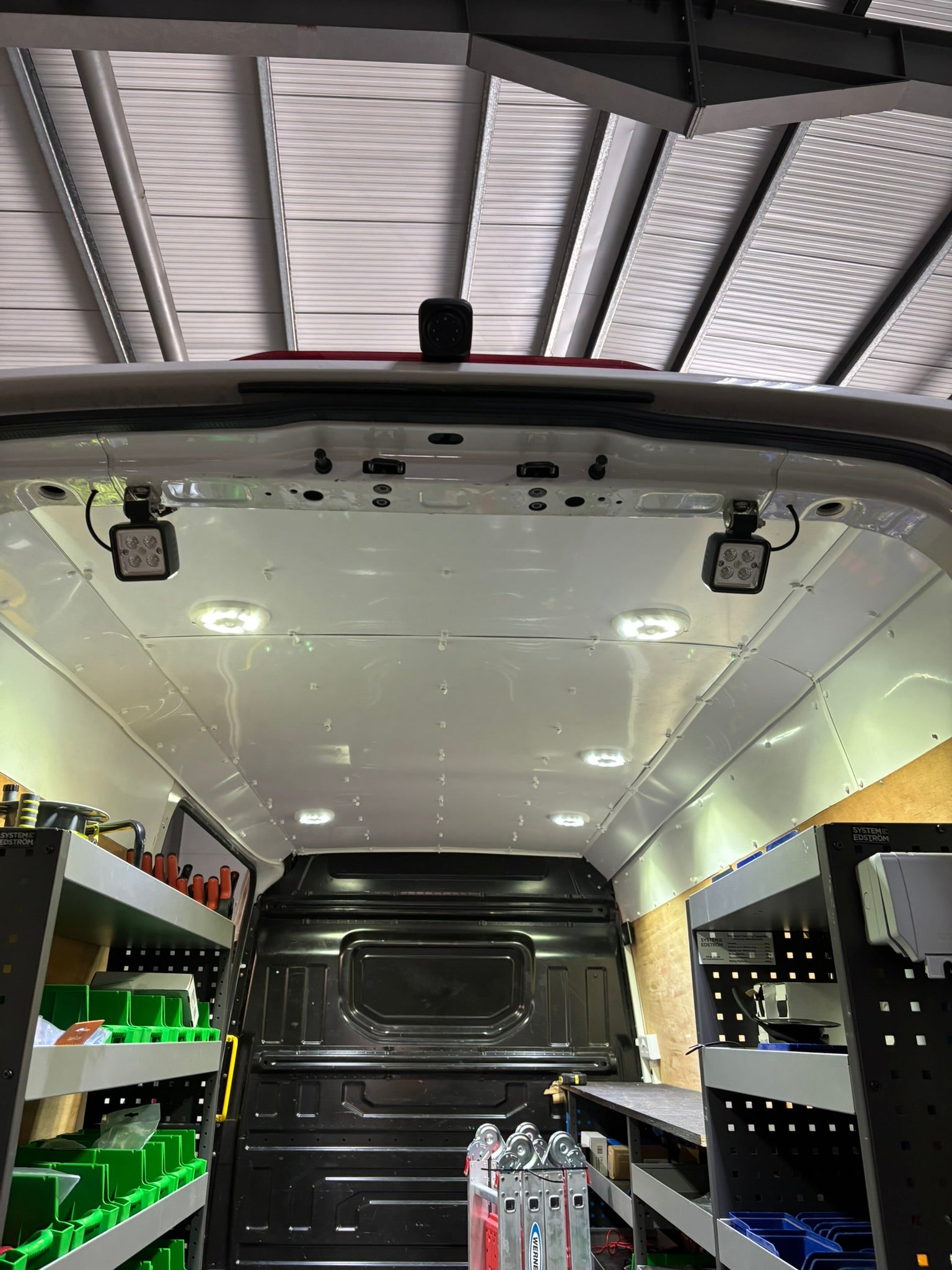 LWD2758 round LED interior light installed in van
