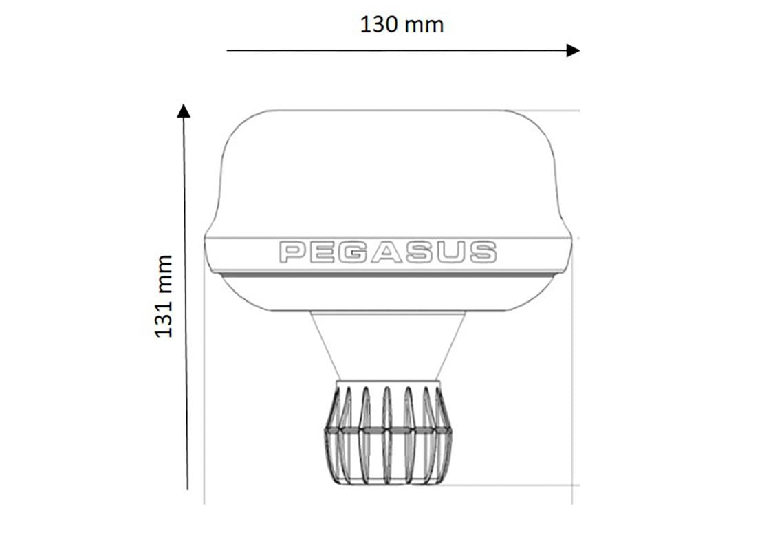 Pegasus LED Beacon D14501 Flexy dimensions