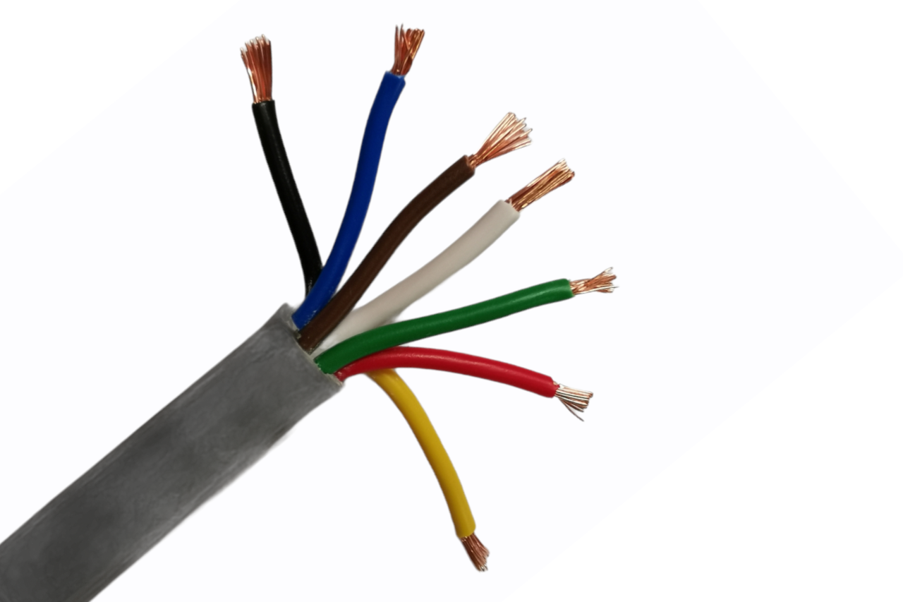 7 Core Thinwall Auto Cable - 6x1.5mm2 & 1x2.5mm2 Round Grey - Euromotive Lighting & Signal