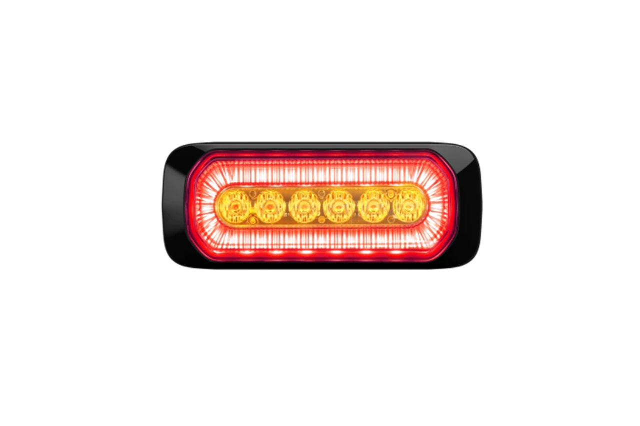 HB6 Strobe Light with Halo Ring (M069) - Halo Blitz Series Amber-RedHalo - Euromotive Lighting & Signal