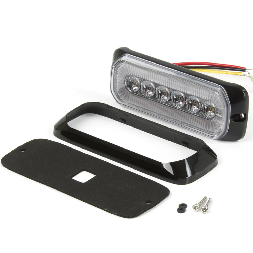 HB6 Strobe Light with Halo Ring (M069) - Halo Blitz Series Amber-White Halo - Euromotive Lighting & Signal