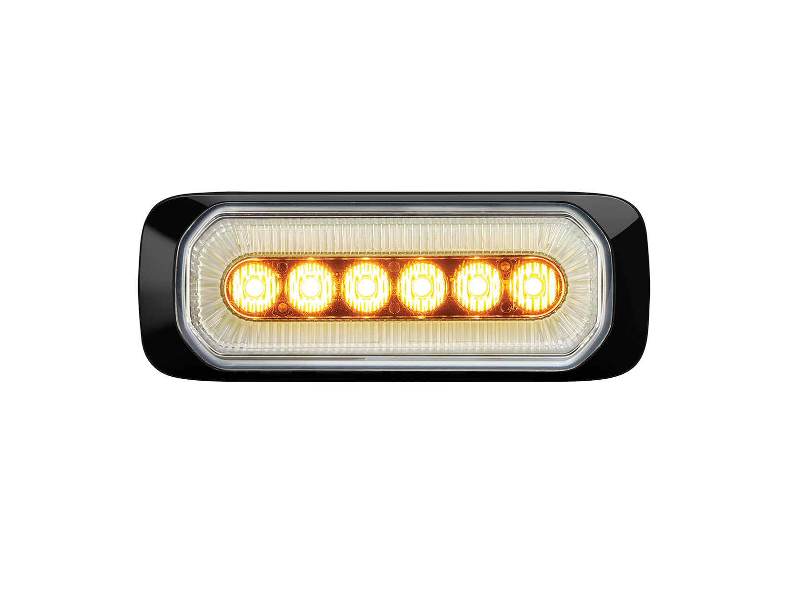 HB6 Strobe Light with Halo Ring (M069) - Halo Blitz Series Amber-White Halo - Euromotive Lighting & Signal