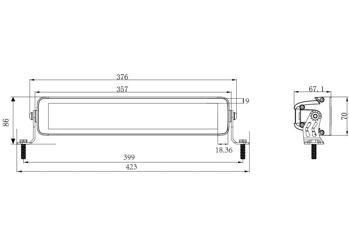 D16052 Driving Bar,Dual, 13.5" 10080lm 49w, 10-30v - Euromotive Lighting & Signal