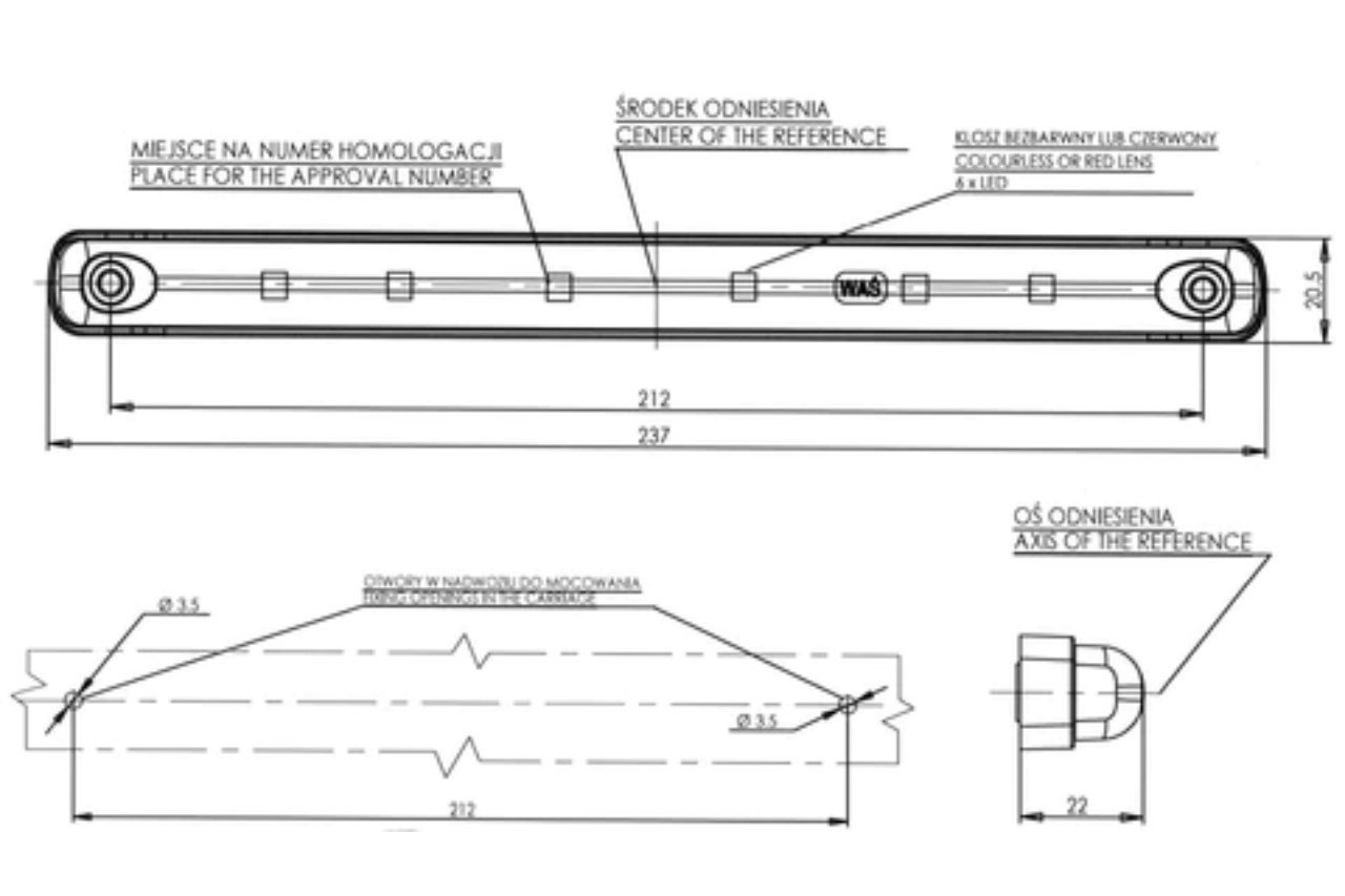 W87 LED Additional Brake Lamp - EC682 - Euromotive Lighting & Signal