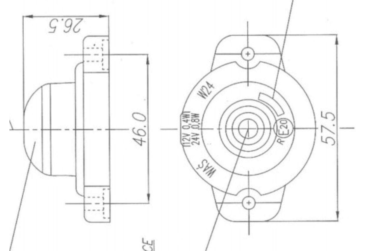 W24 Flat Bubble Led Marker Lamp - EC127 & EC129 - Euromotive Lighting & Signal
