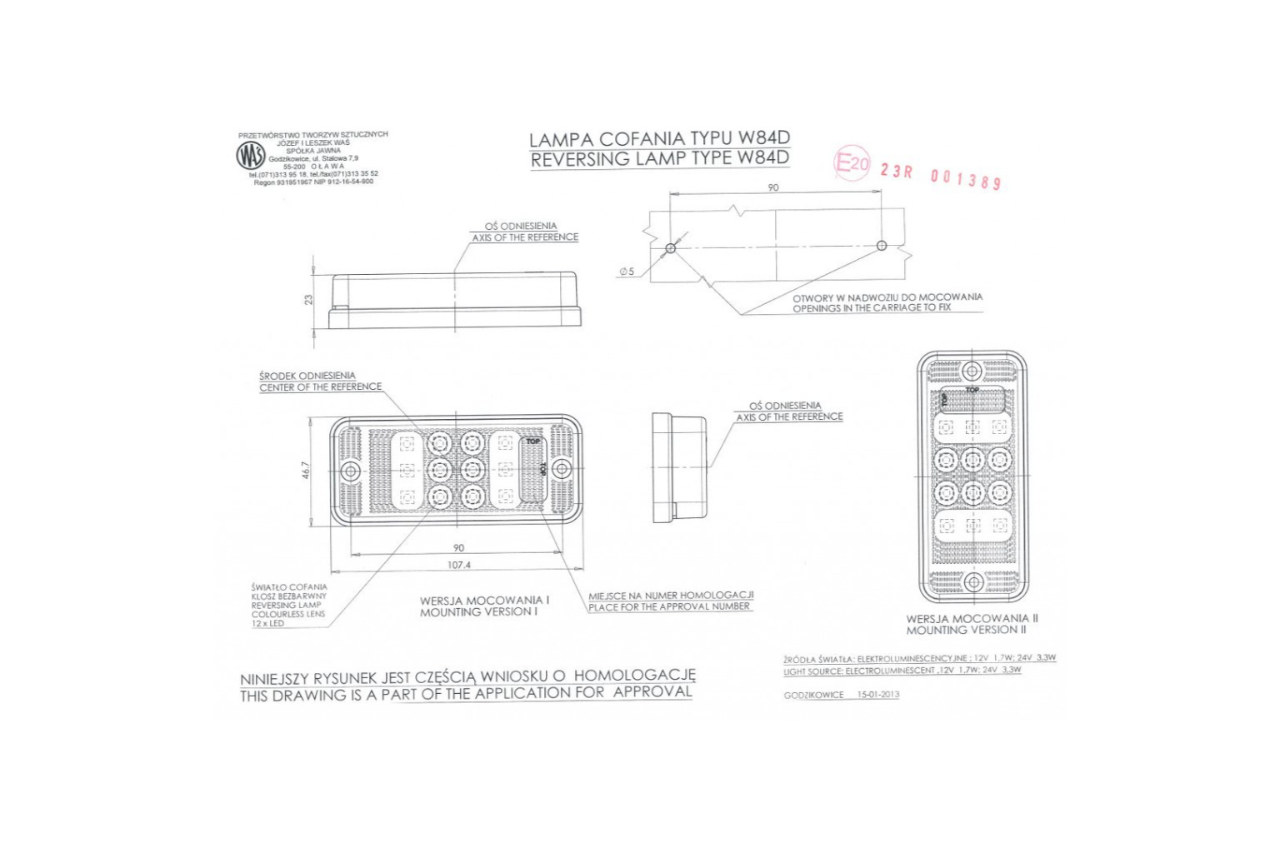 W84 LED White Reversing Lamp - EC702 - Euromotive Lighting & Signal