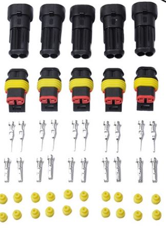 Superseal Waterproof Connectors Single with Pins Included - Euromotive Lighting & Signal