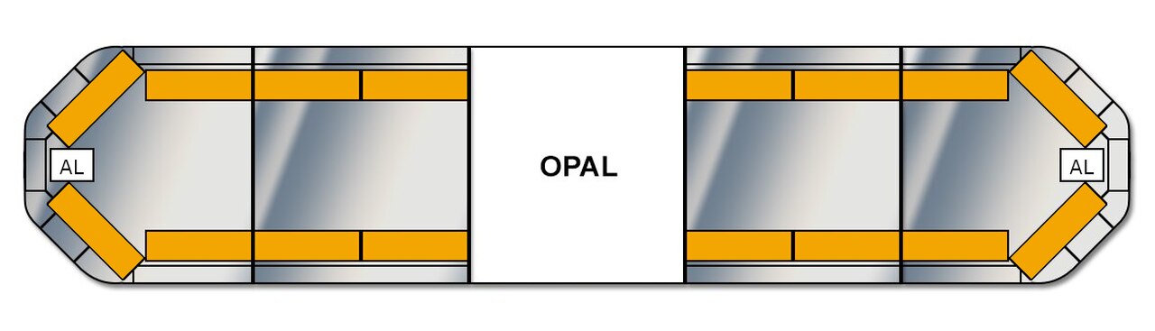 ELS Legion Led Lightbar 1540mm - 16 Amber Module Opal Center - Euromotive Lighting & Signal