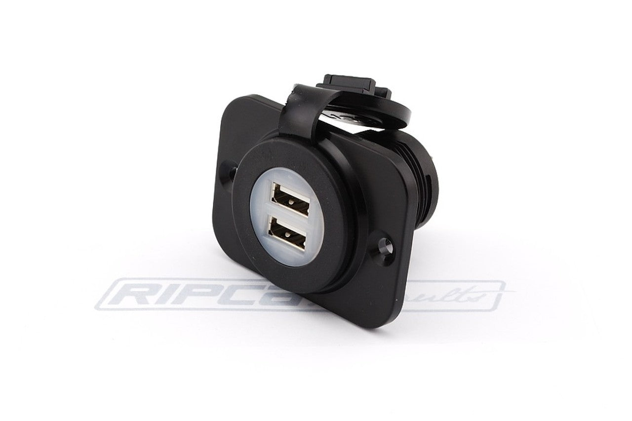USB Dual Port with Cover & Flush Fitting - Euromotive Lighting & Signal
