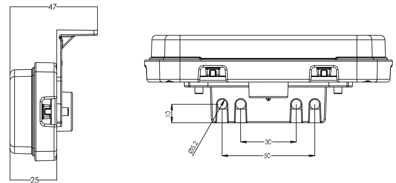 Side Marker Lamp with Indicator & Logo, 12/24V, W240 - Euromotive Lighting & Signal