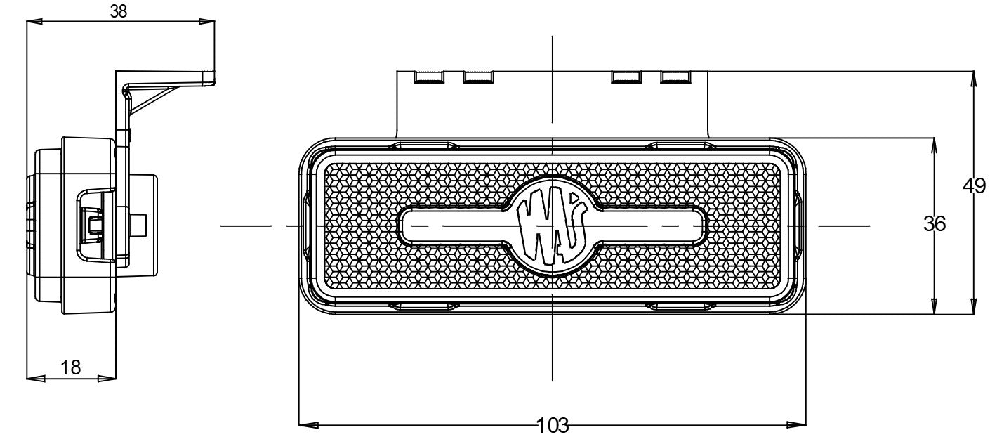 Front Marker Lamp with Was Logo, Reflector, 12/24V, W254 - Euromotive Lighting & Signal