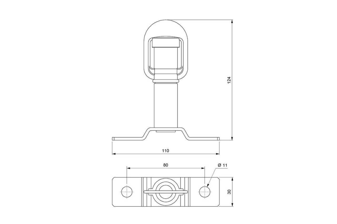 Din Pole Mount Bracket Straight Fixing