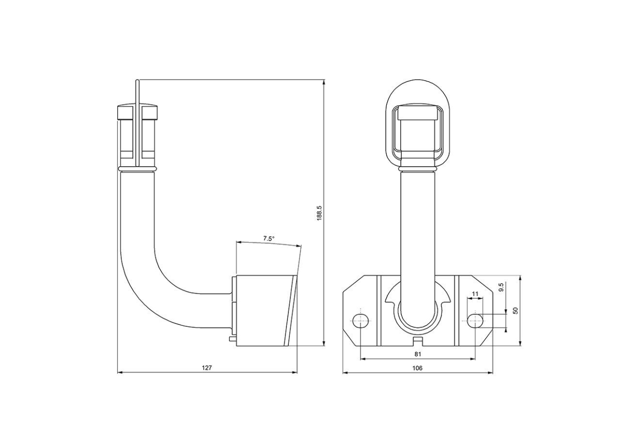 DIN Pole Mount 180° Swing Away