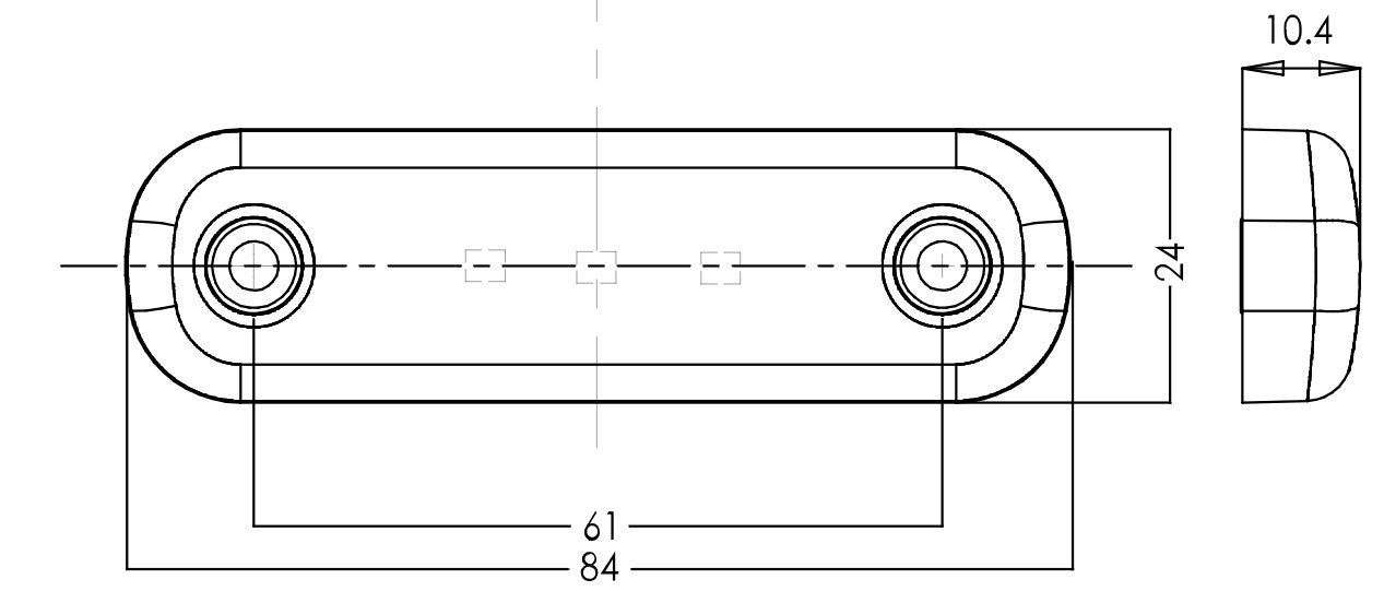 Front Marker Lamp, 3 Led, 12/24V, W275.1 BLACK - Euromotive Lighting & Signal
