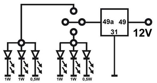 Led Flasher Relay 12V 3 Pins (49A,31,49) - Euromotive Lighting & Signal