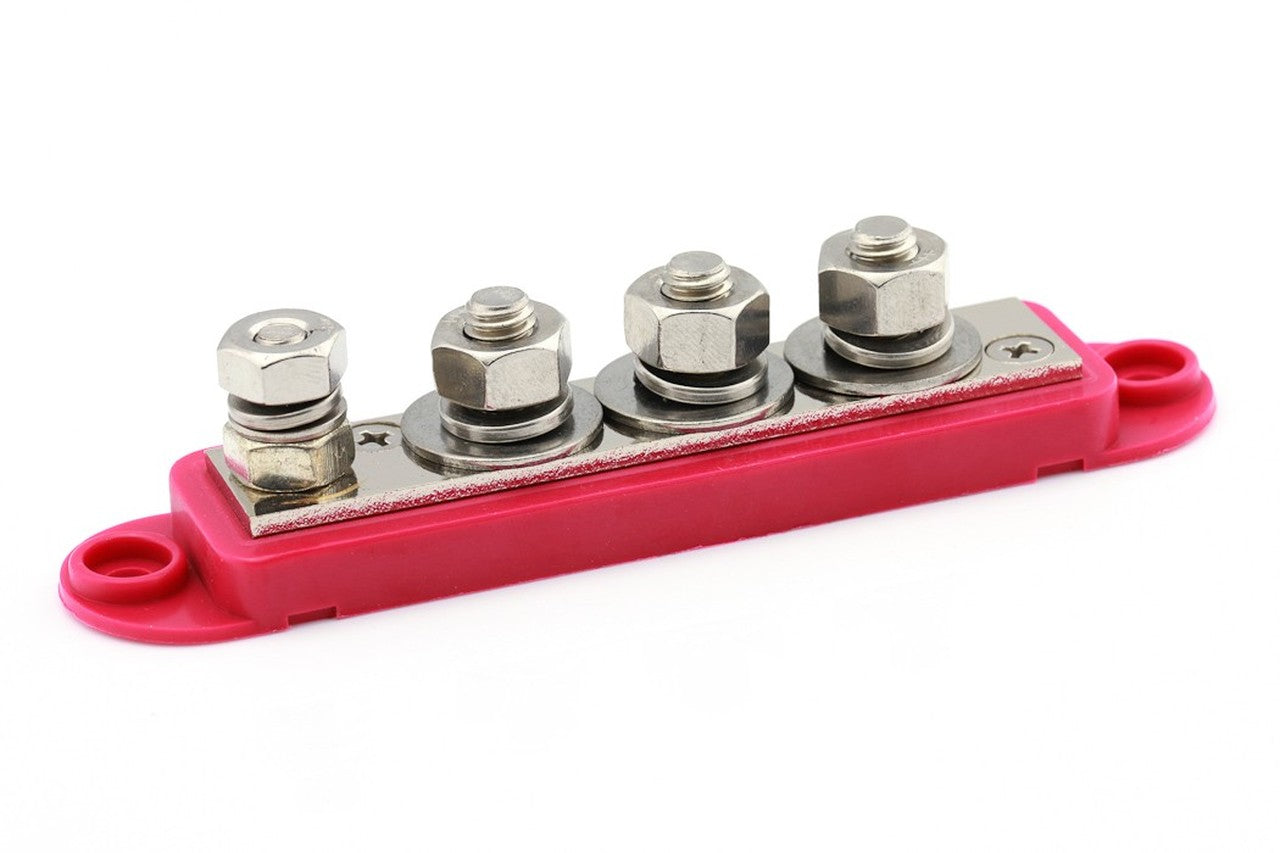 Power Distribution 4 Points M6+M8 Red (3xM8 + 1xM6) - Euromotive Lighting & Signal