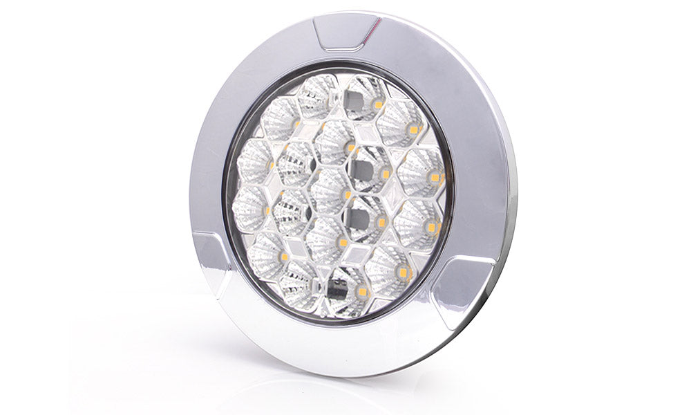 Honeycomb Led Interior Round Lamp W/Dimmer Switch, 12/24V