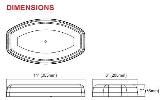 ELS Diamond Back Minibar 1 Bolt, Blue LEDs, 355mm - Euromotive Lighting & Signal