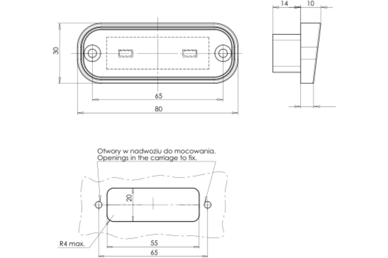 W133 Recessed  Licence Plate Lamp - EC982