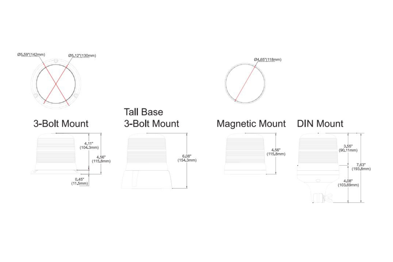 B18 Series Beacon Din Pole