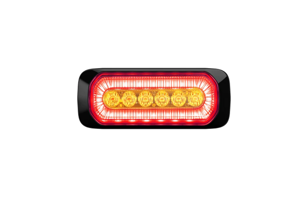 HB6 Strobe Light with Halo Ring (M069) - Halo Blitz Series Amber-RedHalo