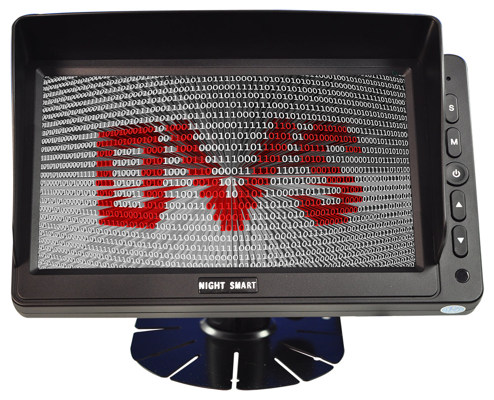 1080P 7" 3AV Dash Mount Monitor - Auto Dimming, Menu Lock, Fan Feet + U Bracket - Euromotive Lighting & Signal