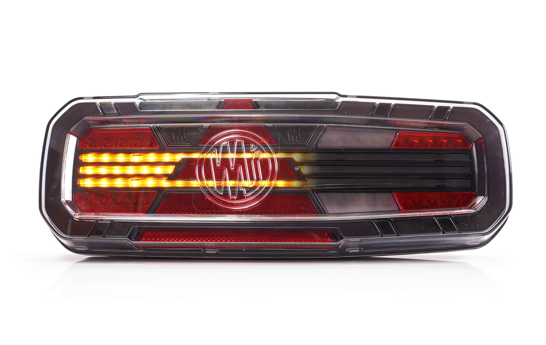 W277DD LINE 5 Function Trailer Tail Lamp with Dynamic Indicator & Dark Lens (NO LOGO)