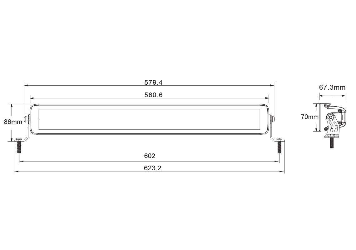 D16048 Driving Bar,Dual, 21.5" 16800lm, Heated , 83w, 10-30v