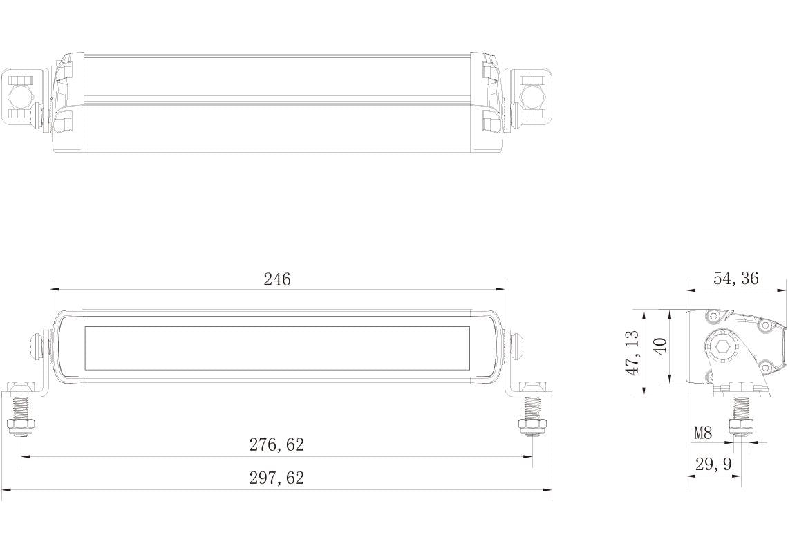 D16053 Driving Bar,Single, 10" 3780lm  20w, 10-30v