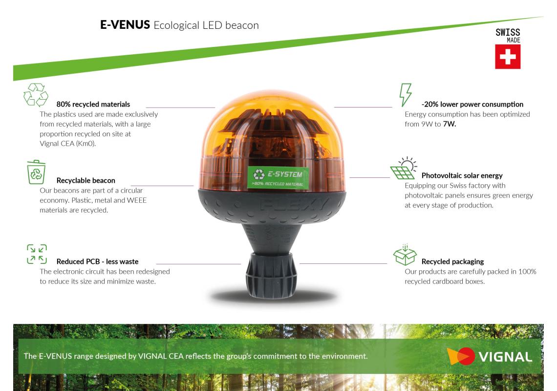 E-VENUS ecological LED beacon with amber double flash