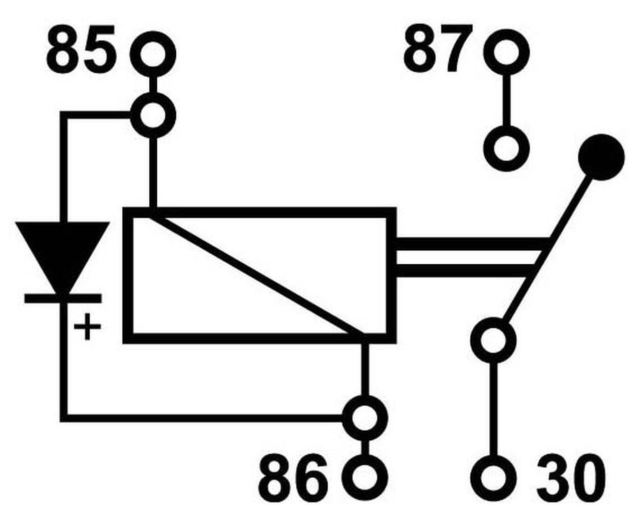 Mini Relay Normally Open 24V 22A 4-Pins Diode - Euromotive Lighting & Signal