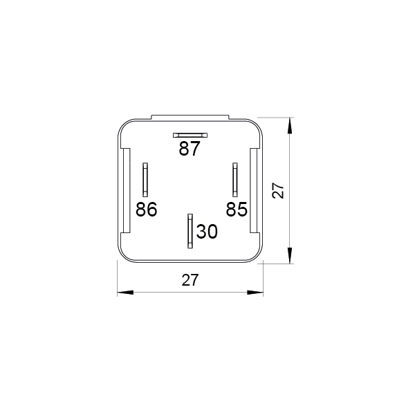 Relay: Mini Normally Open, 24V 20A 4pin Resistor w/tab - Euromotive Lighting & Signal