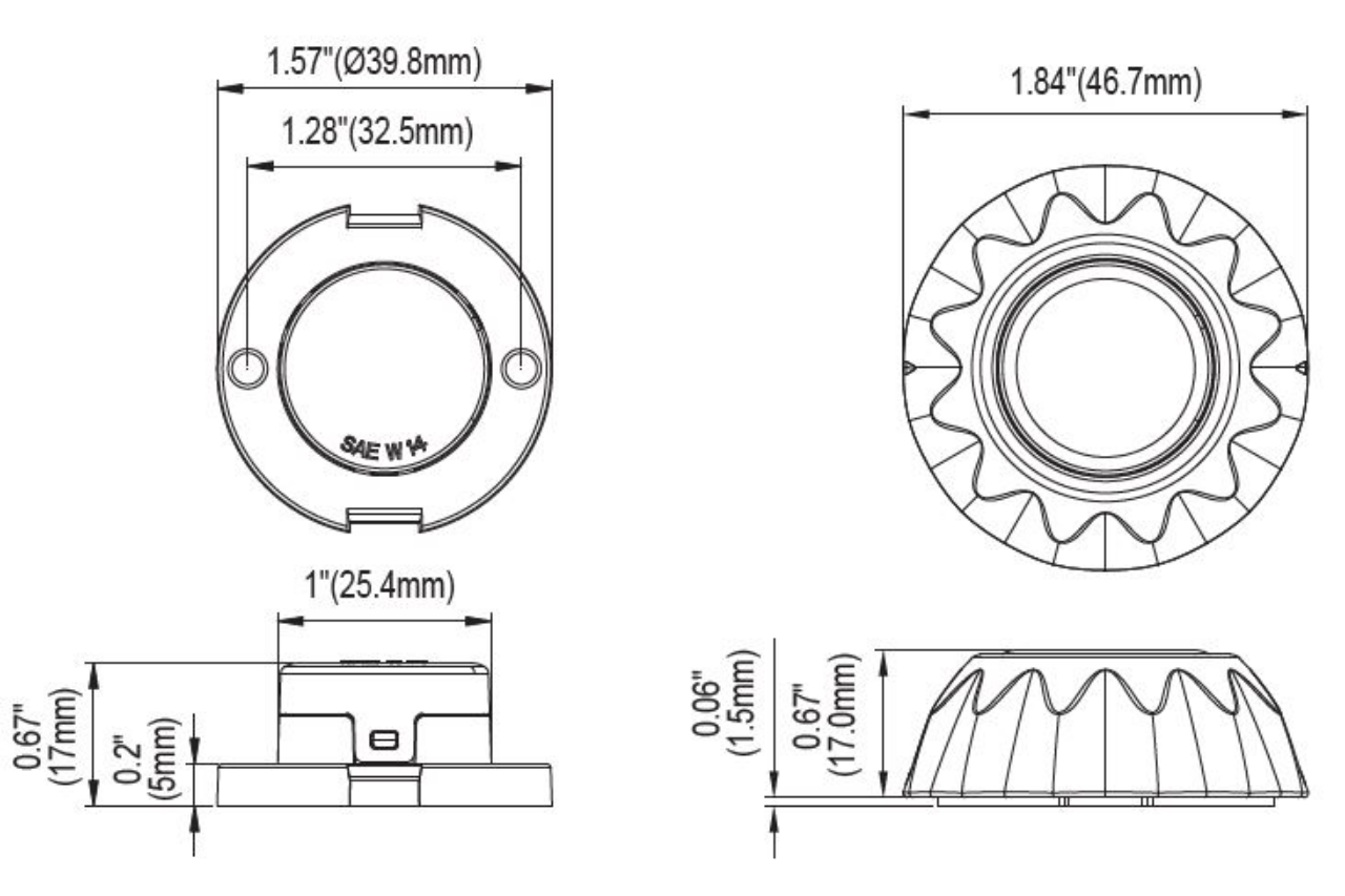 White 3 LED Blast Surface Mounted Directional Warning Strobe - Covert Series - Euromotive Lighting & Signal