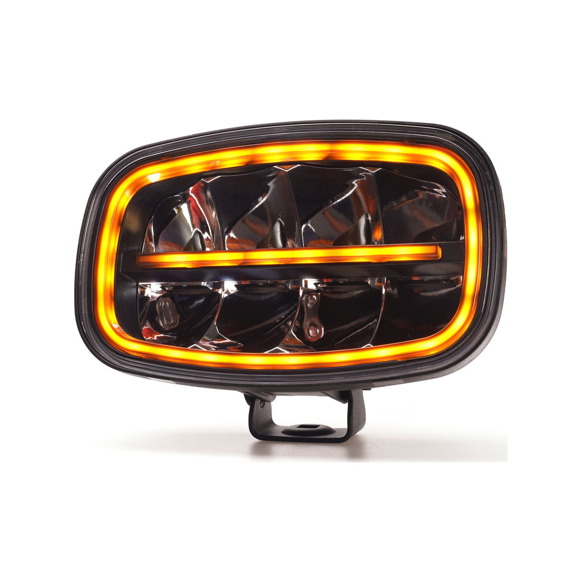 WAŚ W300 black finish spot lamp with amber neon