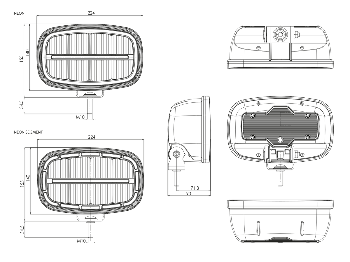 WAŚ W300 technical drawing with dimensions
