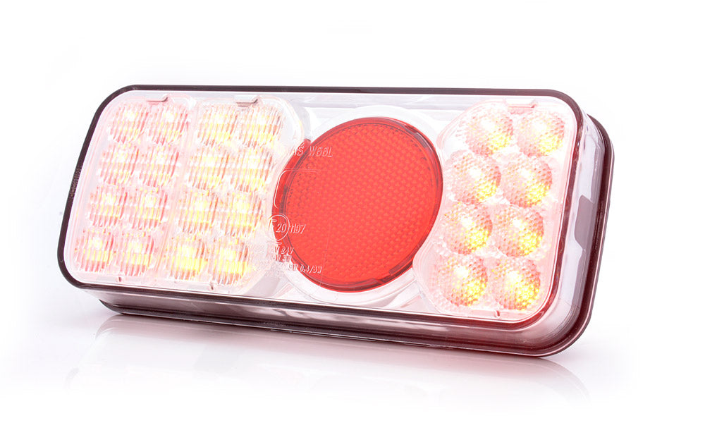 Rear Comb Lamp Stop/Tail/Ind/Fog Clear Lens W66L - Euromotive Lighting & Signal