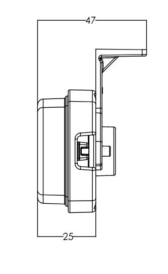 W240 EC1599 Rear position Oval Marker Lamp with Outline Projection - Euromotive Lighting & Signal