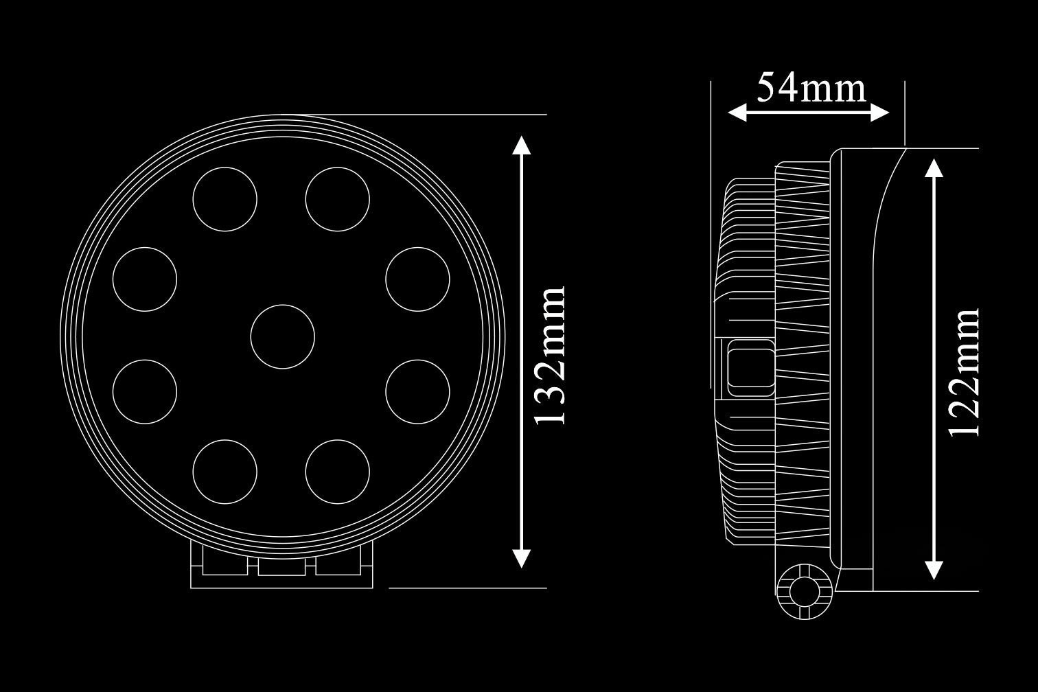 VP-1203 - Valuplus Round Work Lamp 27Watt