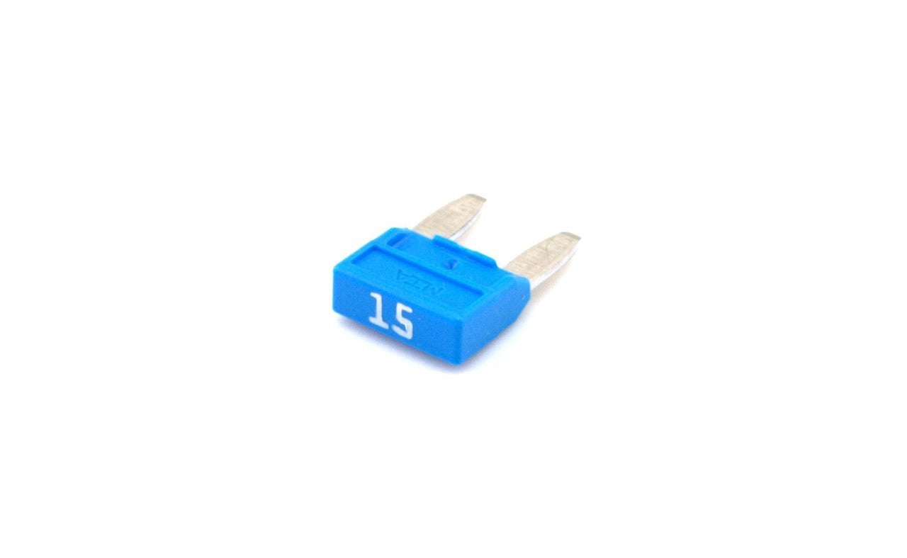 Mini Blade Fuse 15 Amp Blue Pack of 50