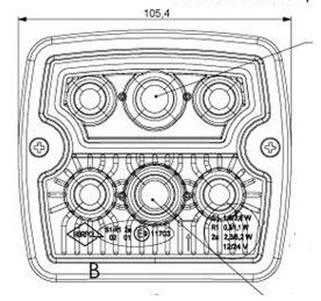 LZD967 6 LED Stop/Tail/Indicator Lamp