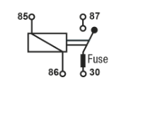 MIF24204 Fused Mini Relay 24V 20A 4 Pin Resistor w/tab