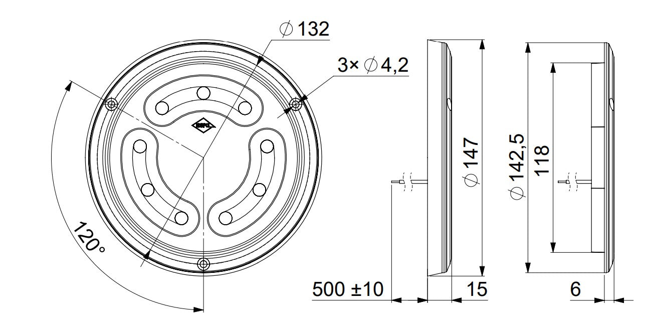 LWD2760 Round Led Lamp With Switch - Euromotive Lighting & Signal