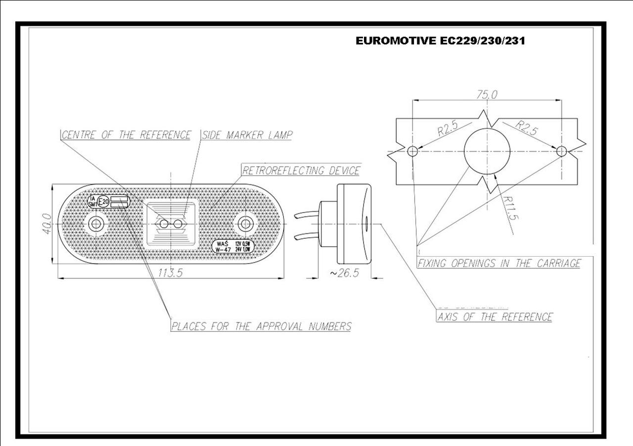 W47 EC229Z Side position multifunctional Ultra Bright LED Position Marker - Euromotive Lighting & Signal